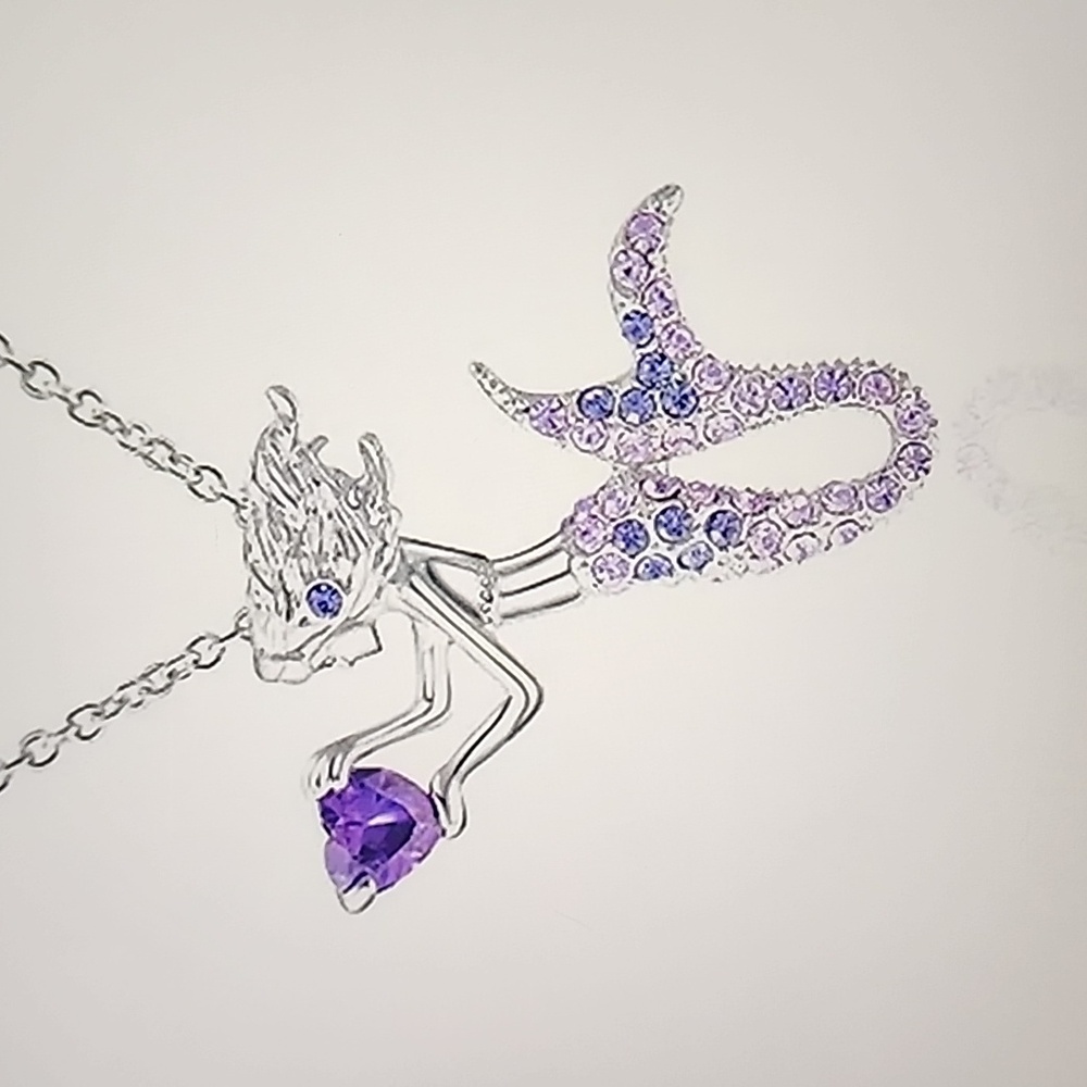 Purple Mermaid Heart 💜 Necklace